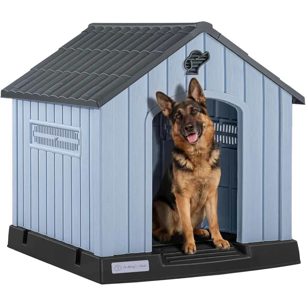 Large Plastic Dog House for Medium Large Dogs, Durable Waterproof Indoor Outdoor Doghouse with Air Vents and Elevated Floor
Large Plastic Dog House for Medium Large Dogs, Durable Waterproof Indoor Outdoor Doghouse with Air Vents and Elevated Floor