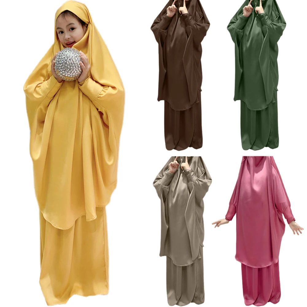 Nida Gowns Girls Kids Muslim 2 Pieces Set Prayer Dress Long Abaya Dubai Saudi Turkey Islamic Clothes Hijab Robe Modesty Ramadan
Nida Gowns Girls Kids Muslim 2 Pieces Set Prayer Dress Long Abaya Dubai Saudi Turkey Islamic Clothes Hijab Robe Modesty Ramadan