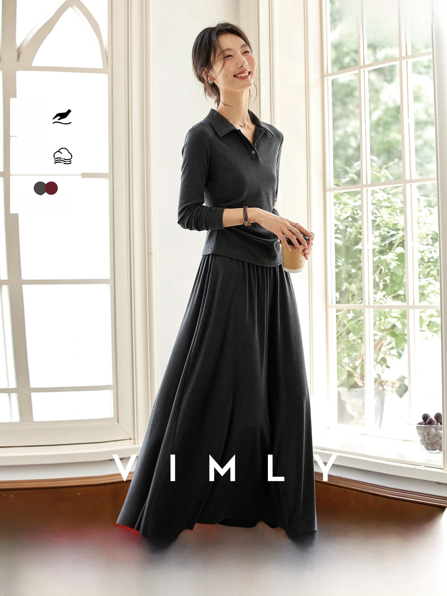 Ele Commute Set Women's Spring Autumn New Sle Turn-down Collar Top f-length Umbrella Skirt Two-piece Set
Ele Commute Set Women's Spring Autumn New Sle Turn-down Collar Top f-length Umbrella Skirt Two-piece Set