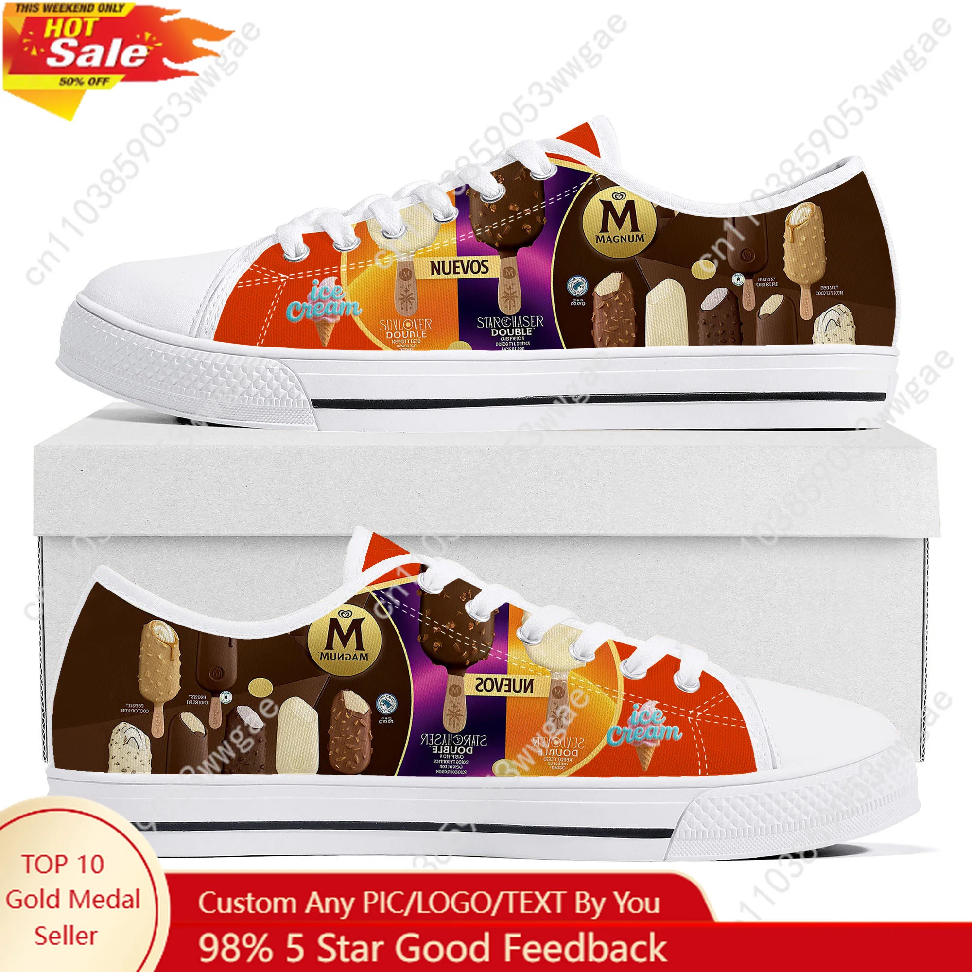 Ice Cream Low Top Sneakers Mens Womens Teenagers Canvas Sneaker High Quality Confortable Casual Couple Shoes Tailor-made Shoes
Ice Cream Low Top Sneakers Mens Womens Teenagers Canvas Sneaker High Quality Confortable Casual Couple Shoes Tailor-made Shoes