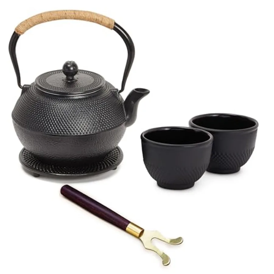 Cast Iron Teapot - 1200 mL Black 2 Cups - Japanese Tea Set with Stainless Steel Infuser and Stovetop Kettle for Loose Leaf Tea
Cast Iron Teapot - 1200 mL Black 2 Cups - Japanese Tea Set with Stainless Steel Infuser and Stovetop Kettle for Loose Leaf Tea