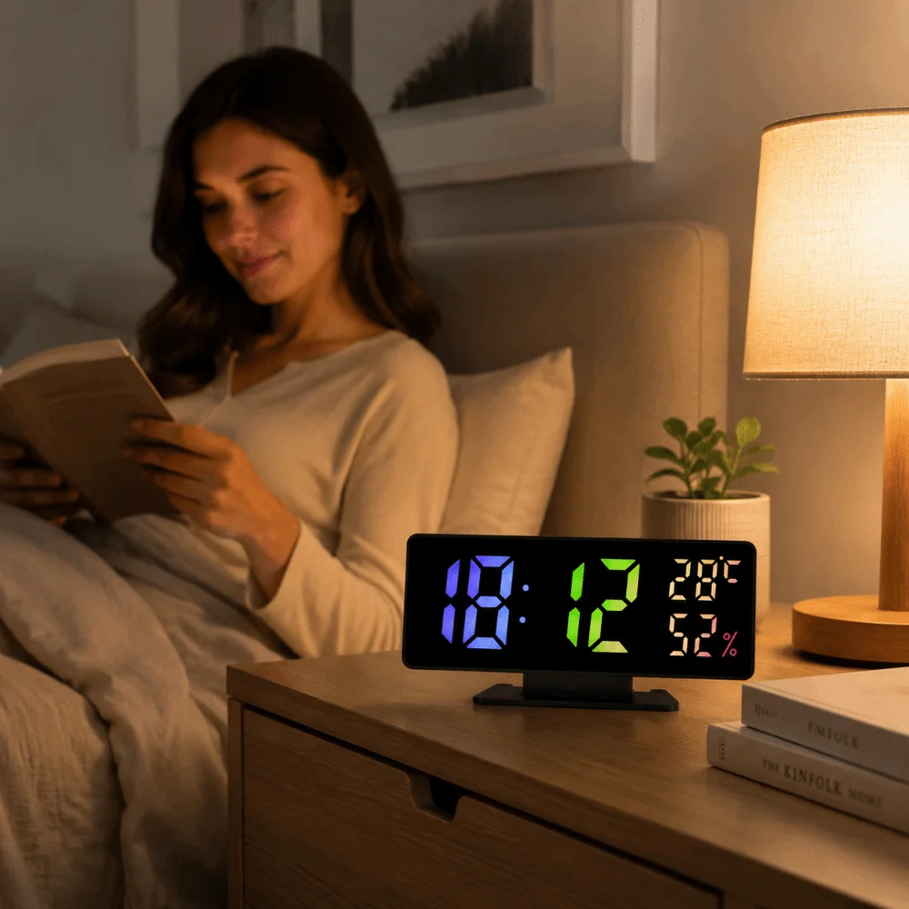 Voice Control Digital Alarm Clock Snooze Temperature Desktop Table Clock Auto Dimmable Dual Alarm Bedside LED Clock Bedroom
Voice Control Digital Alarm Clock Snooze Temperature Desktop Table Clock Auto Dimmable Dual Alarm Bedside LED Clock Bedroom
