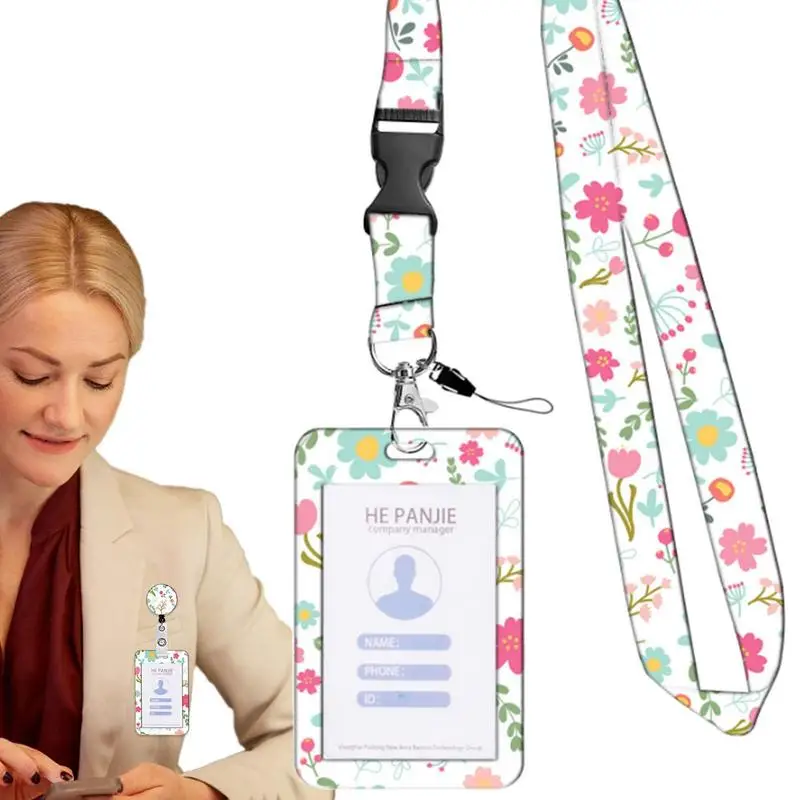 Work Badge Holder Flower Design Card Protector Pouch With Telescopic Reel Belt Clip Multipurpose Badge Protector With Lanyard
Work Badge Holder Flower Design Card Protector Pouch With Telescopic Reel Belt Clip Multipurpose Badge Protector With Lanyard
