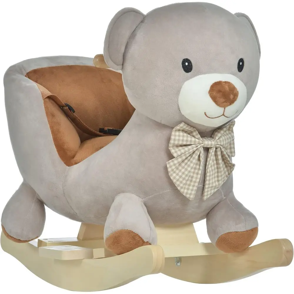 Toddler Bear Ride-on Toy with Sound, Wooden Base, Safety Belt, for 18-36 Months, Gray
Toddler Bear Ride-on Toy with Sound, Wooden Base, Safety Belt, for 18-36 Months, Gray