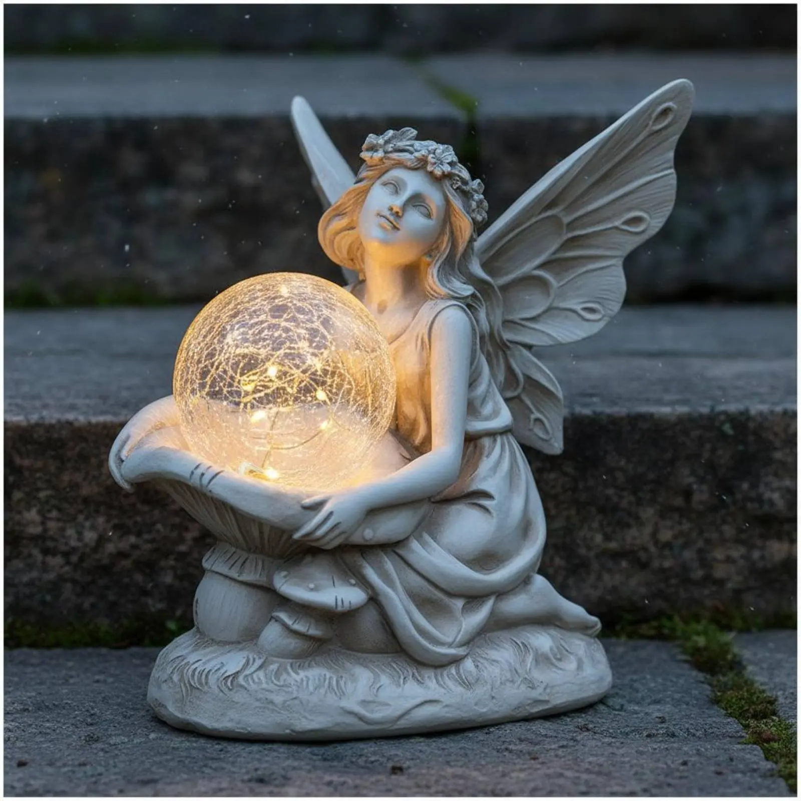 Solar Angel Statue LED Lights Solar Fairy Statue Angel Garden Ornament Rechargeable Battery Winged Resin Ornament Easy to Use
Solar Angel Statue LED Lights Solar Fairy Statue Angel Garden Ornament Rechargeable Battery Winged Resin Ornament Easy to Use