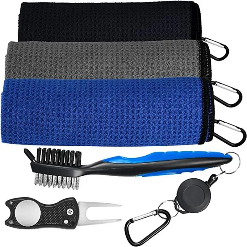 Golf Towel Microfiber Waffle Pattern Golf Towel Brush Tool Kit with Club Groove Cleaner Golf Divot Tool Golf Accessories
Golf Towel Microfiber Waffle Pattern Golf Towel Brush Tool Kit with Club Groove Cleaner Golf Divot Tool Golf Accessories