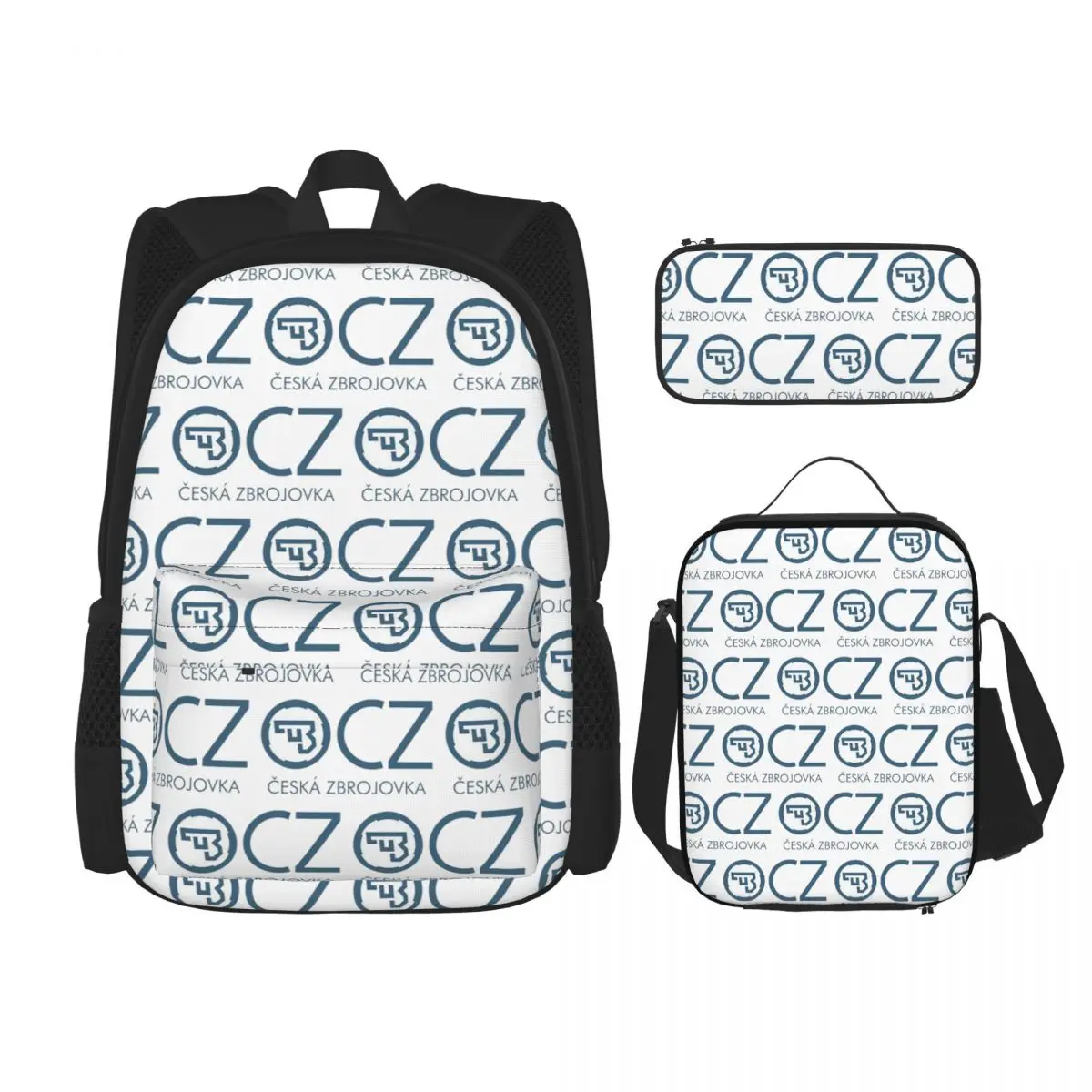 White CZ Guns Logo Backpacks Kids Bookbag School Bags Rucksack Lunch Bag Pen Bag Three-Piece Set
White CZ Guns Logo Backpacks Kids Bookbag School Bags Rucksack Lunch Bag Pen Bag Three-Piece Set