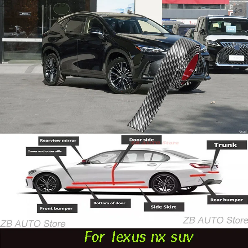 For Lexus NX Suv Strong adhesive bumper strip, front and rear lip side skirts, collision and scratch resistant, suitable
For Lexus NX Suv Strong adhesive bumper strip, front and rear lip side skirts, collision and scratch resistant, suitable