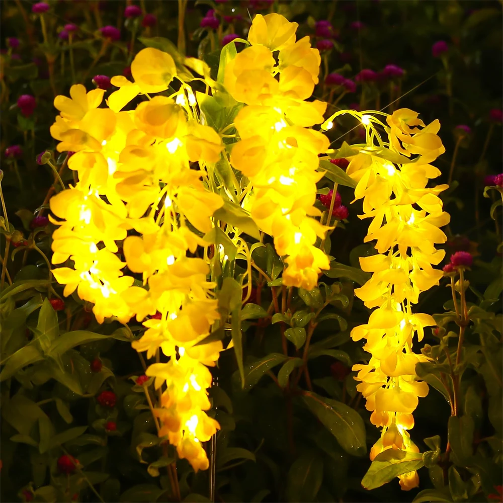 Solar Flowers Light Outdoor Garden Realistic Wisteria Floral Waterproof Artificial Flowers Solar Stake Lights for Patio Backyard
Solar Flowers Light Outdoor Garden Realistic Wisteria Floral Waterproof Artificial Flowers Solar Stake Lights for Patio Backyard