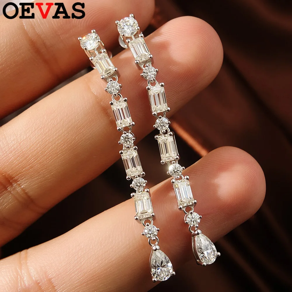 OEVAS 6.8cttw Full Moissanite Drop Earrings for Women S925 Silver Lab Diamonds Engagement Fine Jewelry Gift
OEVAS 6.8cttw Full Moissanite Drop Earrings for Women S925 Silver Lab Diamonds Engagement Fine Jewelry Gift