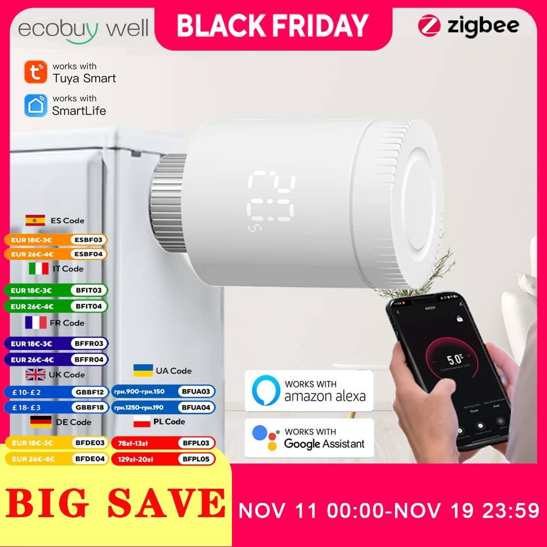 Tuya Zigbee 3.0 Thermostatic Valve Radiator Smart Radiator Valve Head Zigbee Thermostatic Radiator Valve Temperature Controller
Tuya Zigbee 3.0 Thermostatic Valve Radiator Smart Radiator Valve Head Zigbee Thermostatic Radiator Valve Temperature Controller