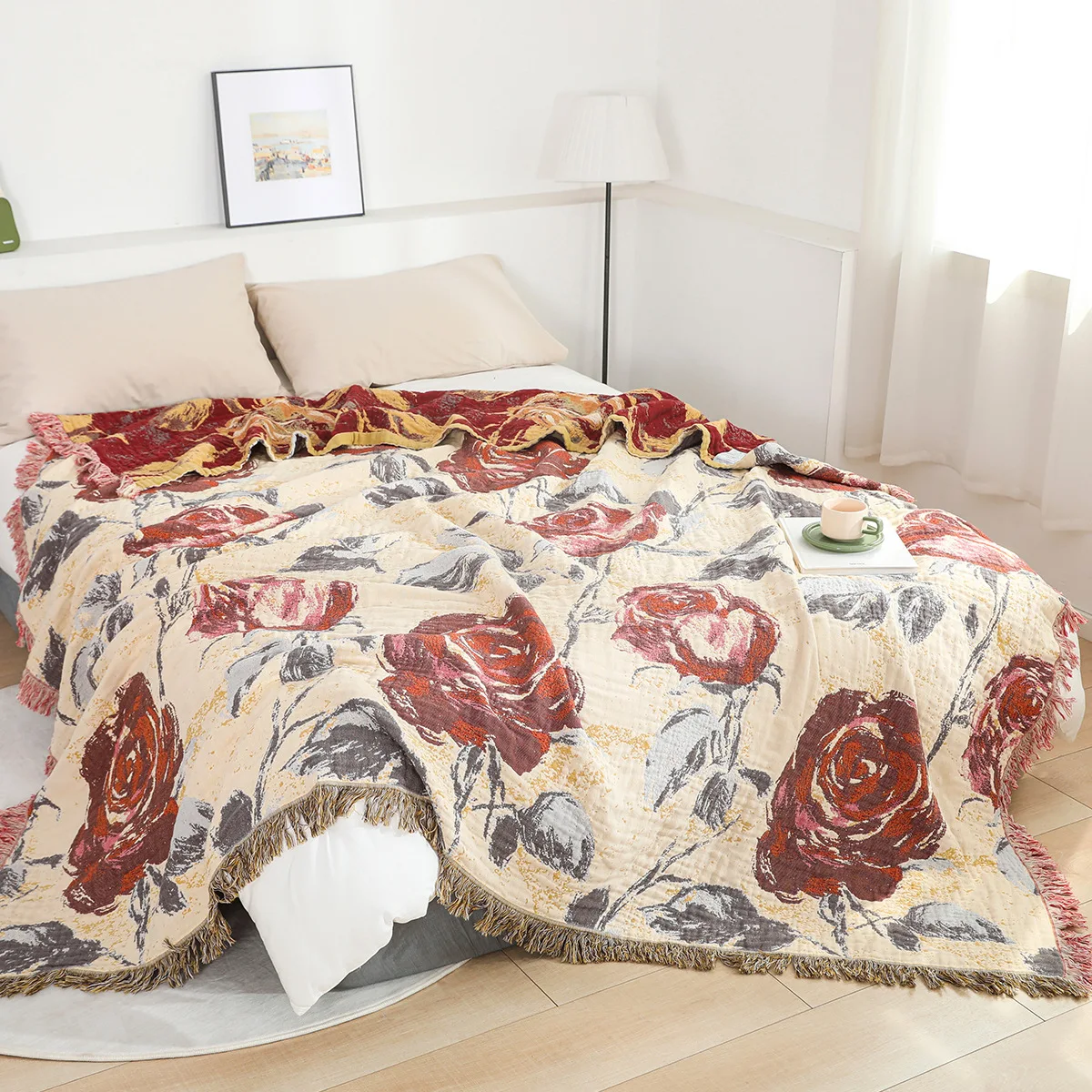 Rose Floral Gauze Towel Blanket, Bedspread, Sofa Cover, Cotton, Delicate Jacquard, 230*250 cm, Durable, High Quality, Summer
Rose Floral Gauze Towel Blanket, Bedspread, Sofa Cover, Cotton, Delicate Jacquard, 230*250 cm, Durable, High Quality, Summer