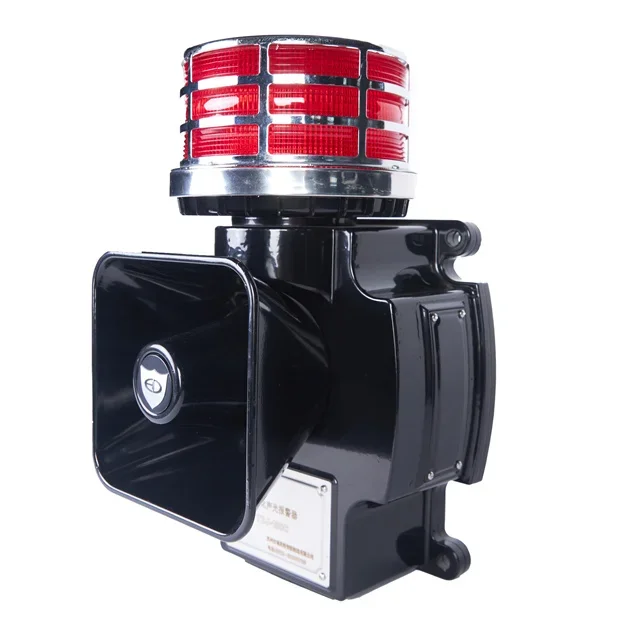 High-Powered Black Crane Warning Alarm System with Audible Sound and Visual Light Signals 
High-Powered Black Crane Warning Alarm System with Audible Sound and Visual Light Signals