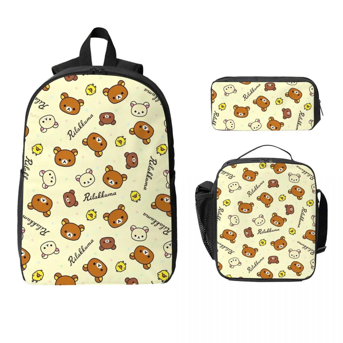 3 шт. набор рюкзаков Rilakkuma для детей, сумки для ручек, наборы сумок для книг с коробкой для обеда для школьников, рюкзак
3 шт. набор рюкзаков Rilakkuma для детей, сумки для ручек, наборы сумок для книг с коробкой для обеда для школьников, рюкзак