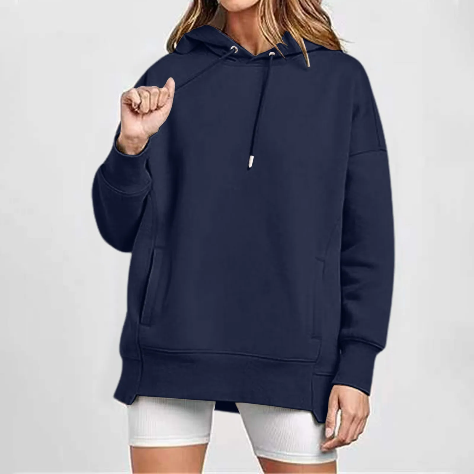 Women's Solid Hooded Sweatshirt Autumn Spring New Style Casual Loose Thickened Warm Long Sleeve With Pocket Sport Tops
Women's Solid Hooded Sweatshirt Autumn Spring New Style Casual Loose Thickened Warm Long Sleeve With Pocket Sport Tops