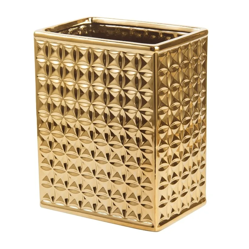 Trash Can for Bathroom, Small Office Garbage Can for Kitchen, Slim Rectangular Waste Bin, Ceramic, Gold
Trash Can for Bathroom, Small Office Garbage Can for Kitchen, Slim Rectangular Waste Bin, Ceramic, Gold