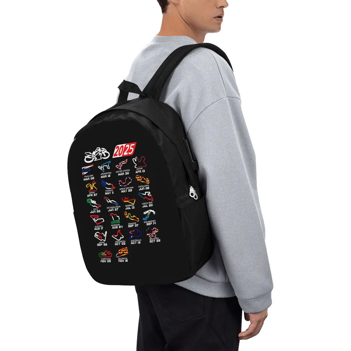 Calendar Season MotoGp Circuits Backpack Travel Notebook Bag Computer College Student School Bag Laptop Shoulder Bags
Calendar Season MotoGp Circuits Backpack Travel Notebook Bag Computer College Student School Bag Laptop Shoulder Bags