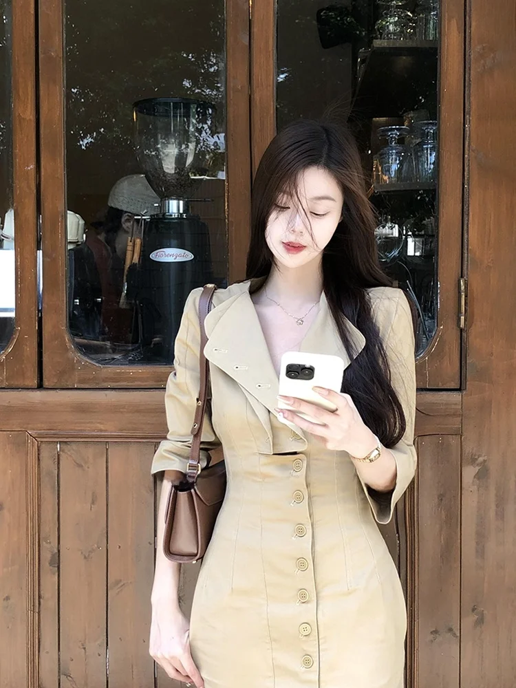 Stazf7 Retro Style Single Button Women's Dress Slim Fit High Waist Spring Summer Fashionable Waist Cinching Bodycon Skirt
Stazf7 Retro Style Single Button Women's Dress Slim Fit High Waist Spring Summer Fashionable Waist Cinching Bodycon Skirt