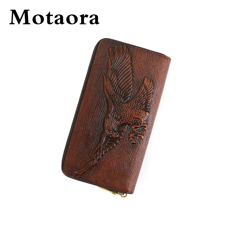 MOTAORA Genuine Leather Wallet for Men, Pure Cowhide Embossed Eagle Print Card Holder with Long Zipper Handle Bag
MOTAORA Genuine Leather Wallet for Men, Pure Cowhide Embossed Eagle Print Card Holder with Long Zipper Handle Bag
