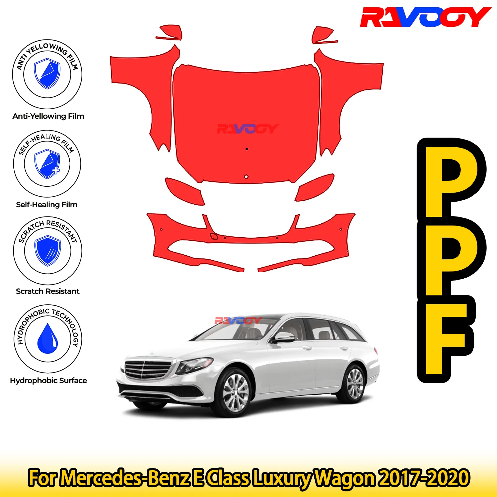 For Mercedes-Benz E Class Luxury Wagon 2017-2020 Glossy Matte Black Precut front PPF Kit Paint Protection Film
For Mercedes-Benz E Class Luxury Wagon 2017-2020 Glossy Matte Black Precut front PPF Kit Paint Protection Film