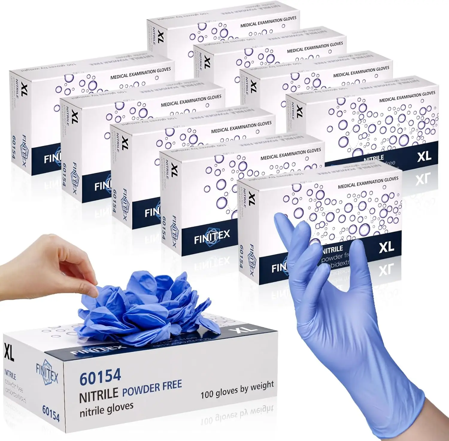 Ice Blue Nitrile Gloves Powder-Free 1000 PCS for Cleaning and Exam Use
Ice Blue Nitrile Gloves Powder-Free 1000 PCS for Cleaning and Exam Use
