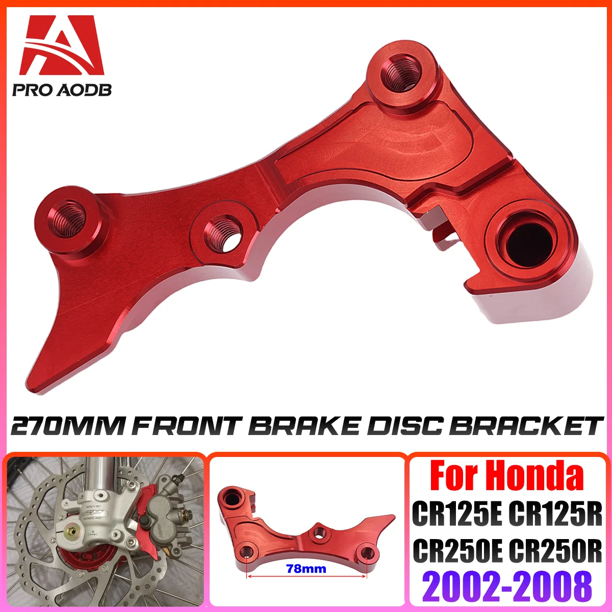 270MM CNC Motocross Brake Caliper Adapter Bracket For HONDA CRF250R CRF450R CR125 CRF250X CRF250X CRF450X CR CRF 125R 250X 450R
270MM CNC Motocross Brake Caliper Adapter Bracket For HONDA CRF250R CRF450R CR125 CRF250X CRF250X CRF450X CR CRF 125R 250X 450R