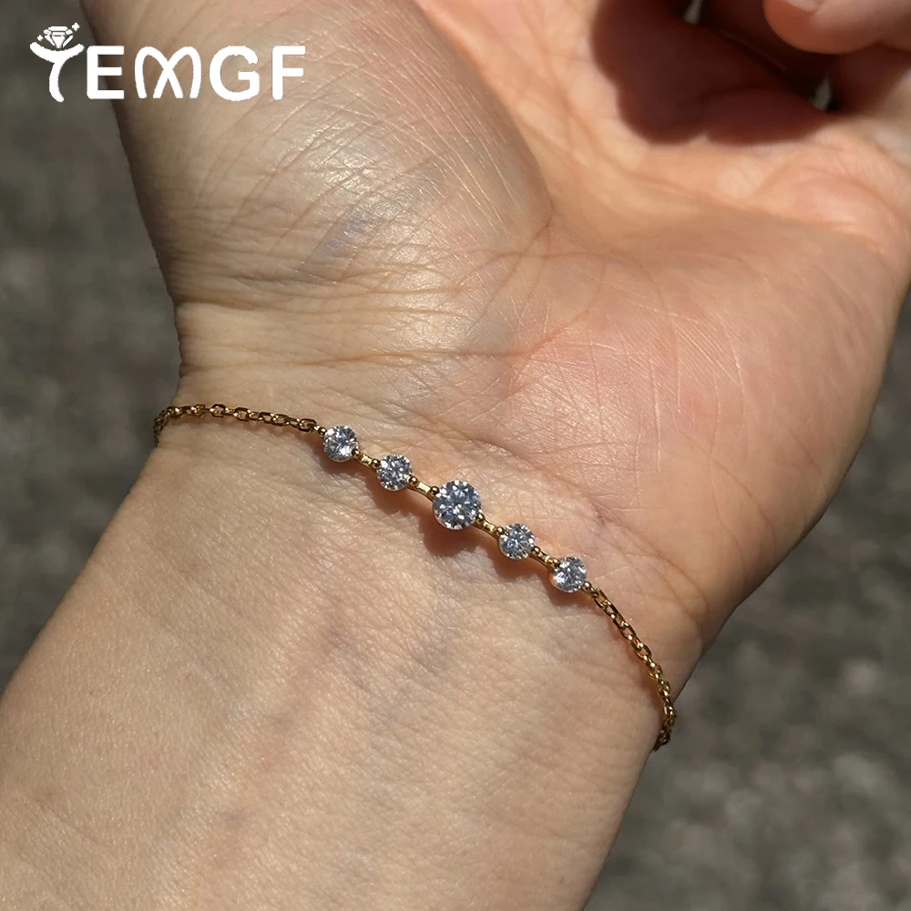 TEMGF S925 Sterling Silver Bracelet 18K Gold Plated 3mm 4mm Moissanite Inlay Fine Jewelry for Women Girls Simple Birthday Gifts
TEMGF S925 Sterling Silver Bracelet 18K Gold Plated 3mm 4mm Moissanite Inlay Fine Jewelry for Women Girls Simple Birthday Gifts