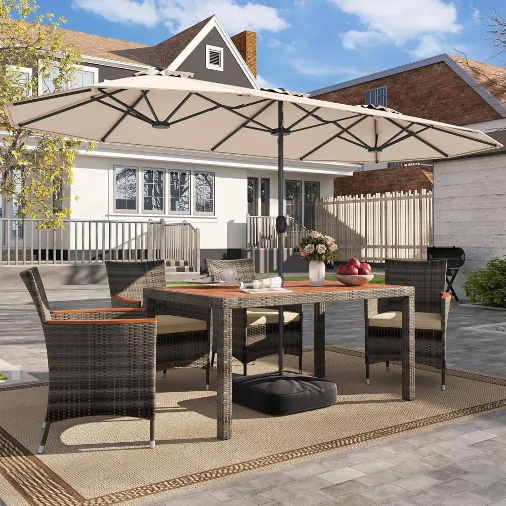 13FT Double-sided Patio Umbrella, Extra Large Twin Table Umbrella with Crank Handle, Umbrella Base, Safety Lock, Air Vent
13FT Double-sided Patio Umbrella, Extra Large Twin Table Umbrella with Crank Handle, Umbrella Base, Safety Lock, Air Vent