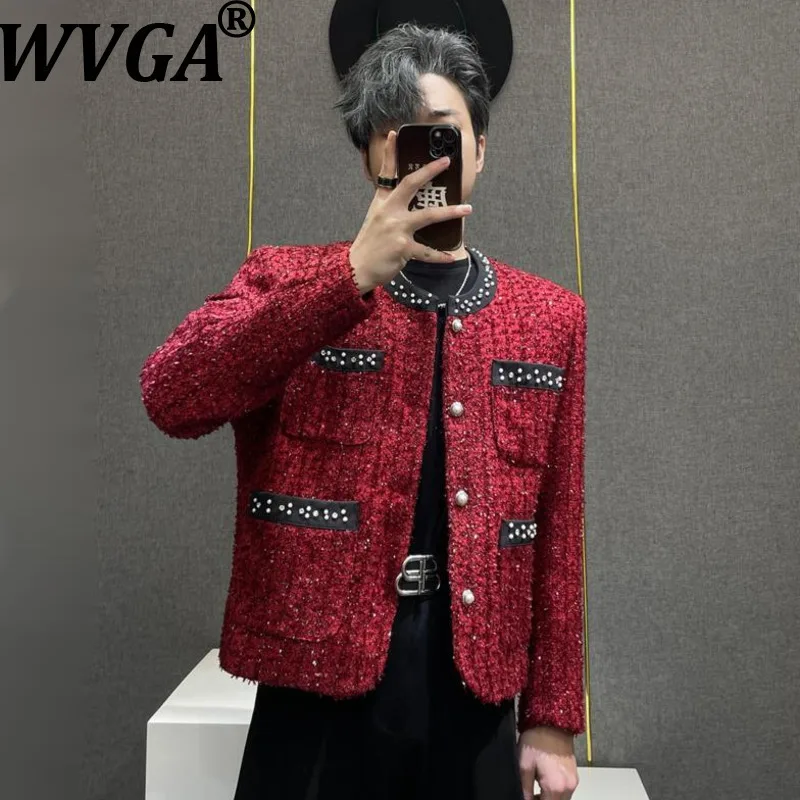 WVGA Spring Autumn New Men Tide Trendy Pearl-Studded Diamond Jacket Niche Chic Casual O-Neck Short Padded Shoulder Coats W16472
WVGA Spring Autumn New Men Tide Trendy Pearl-Studded Diamond Jacket Niche Chic Casual O-Neck Short Padded Shoulder Coats W16472