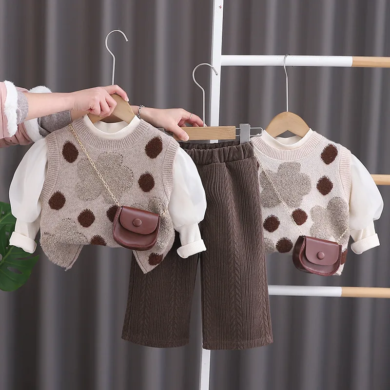 Girls Clothes Sets Spring Autumn Children Woolen Jersey Vest T-shirts Pants 3pcs Princess Suit For Baby Outfits Kids Tracksuits
Girls Clothes Sets Spring Autumn Children Woolen Jersey Vest T-shirts Pants 3pcs Princess Suit For Baby Outfits Kids Tracksuits