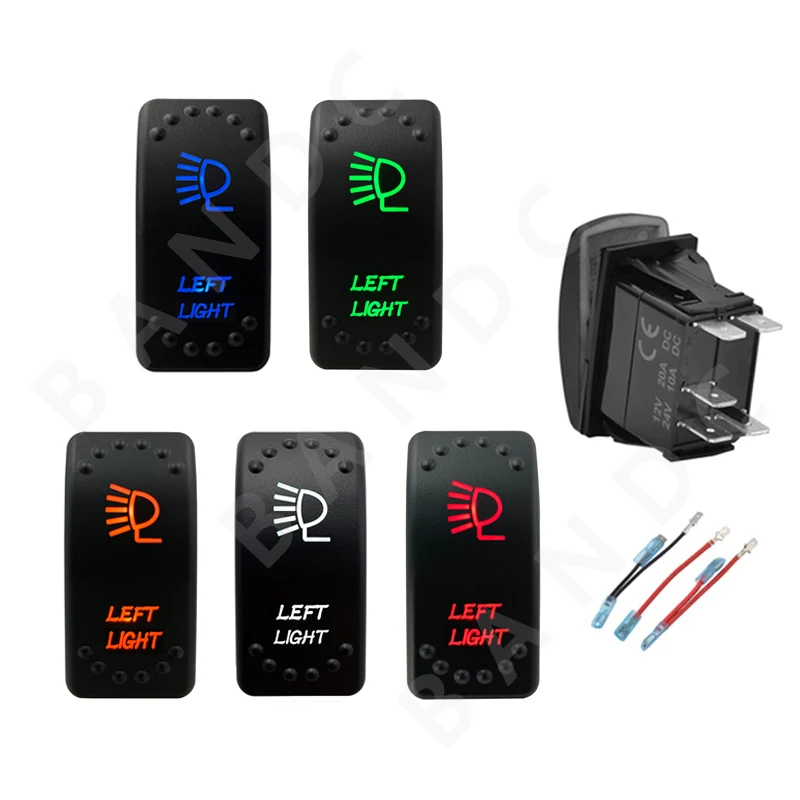 LEFT LIGHT Rocker Switch 5Pins ON-OFF SPST Toggle Switch with Jumper Wire Set for Car Van UTV Motor Off Road Vehicle 4x4 12V 24V
LEFT LIGHT Rocker Switch 5Pins ON-OFF SPST Toggle Switch with Jumper Wire Set for Car Van UTV Motor Off Road Vehicle 4x4 12V 24V