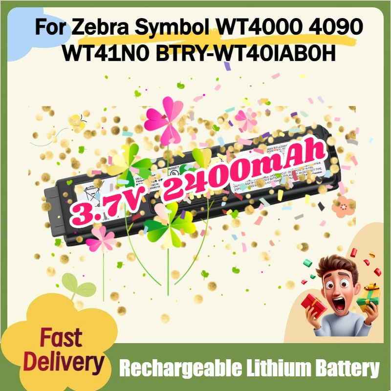 Rechargeable Lithium Battery 3.7V 2400mAh for Zebra Symbol WT4000 4090 WT41N0 BTRY-WT40IAB0H Scanner Gun Replacement Battery
Rechargeable Lithium Battery 3.7V 2400mAh for Zebra Symbol WT4000 4090 WT41N0 BTRY-WT40IAB0H Scanner Gun Replacement Battery