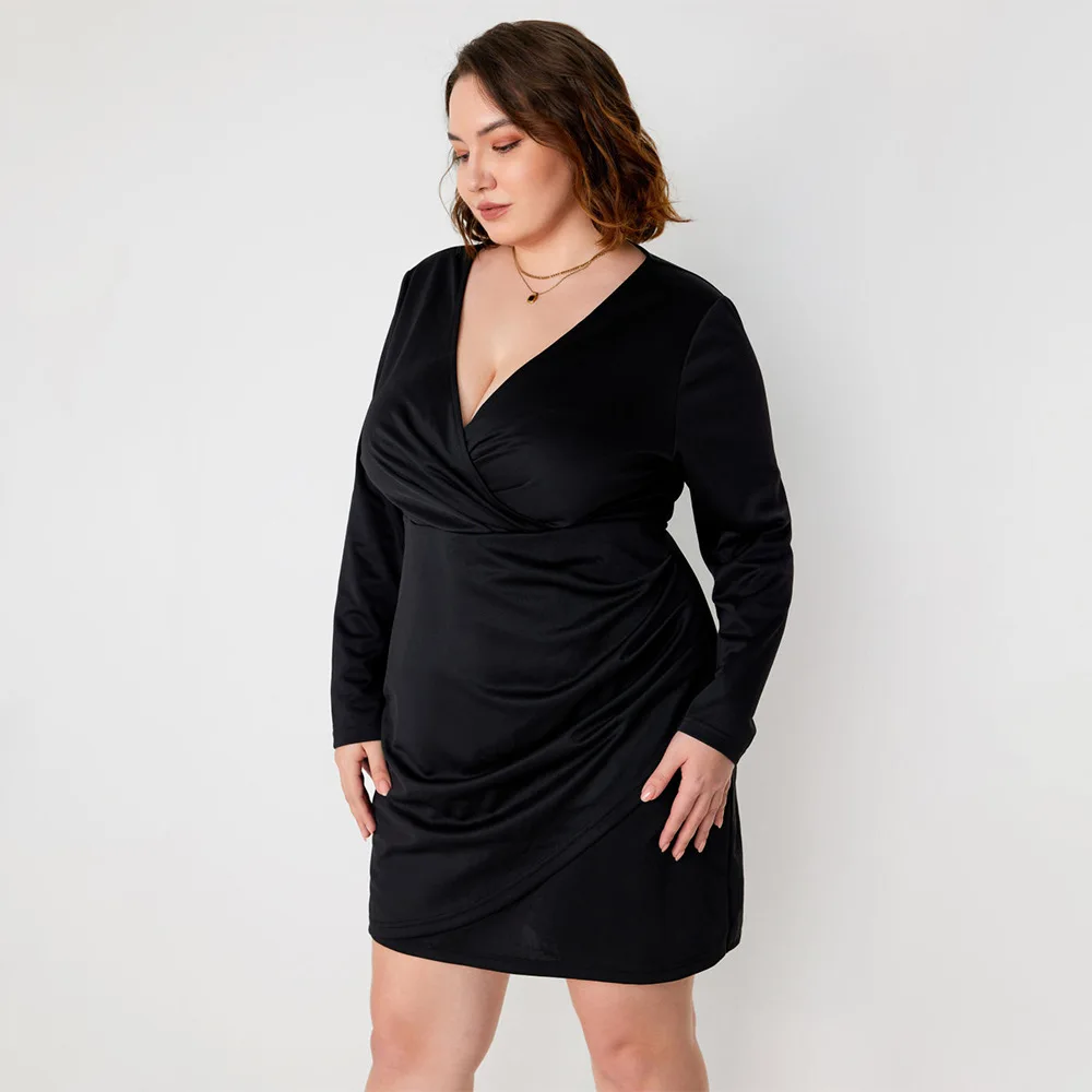 New Plus Size Women's Clothing for Autumn and Winter 2025, French V-neck Dress, High Waisted Long Sleeved, Hip Hugging Short Y2k
New Plus Size Women's Clothing for Autumn and Winter 2025, French V-neck Dress, High Waisted Long Sleeved, Hip Hugging Short Y2k