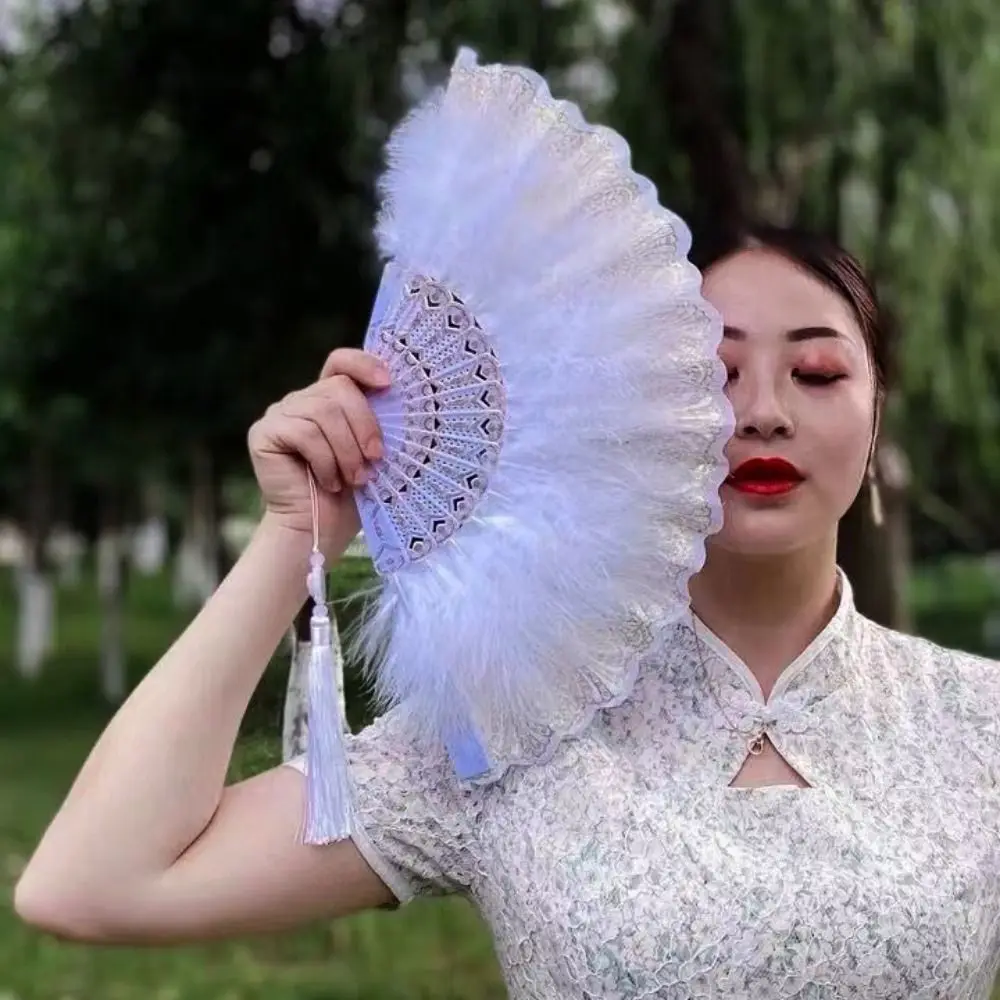 Elegant Vintage Hand Fan Lace Multicolor White Fur Folding Fan Photography Prop Chinese style Hanfu Accessories
Elegant Vintage Hand Fan Lace Multicolor White Fur Folding Fan Photography Prop Chinese style Hanfu Accessories