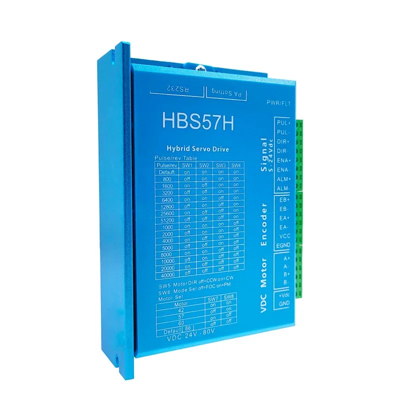 Hybrid Servo Driver Closed Loop Motor Step Controller 24-80VDC RS232 For CNC Nema23 HBS57H
Hybrid Servo Driver Closed Loop Motor Step Controller 24-80VDC RS232 For CNC Nema23 HBS57H