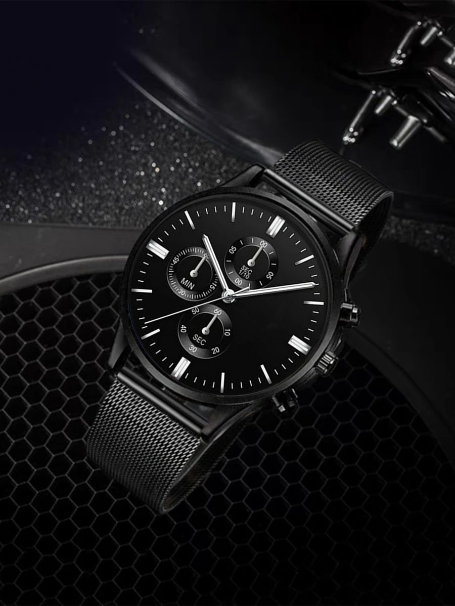 Black Stainless Steel Chronograph Business Watch For Men And Women
Black Stainless Steel Chronograph Business Watch For Men And Women