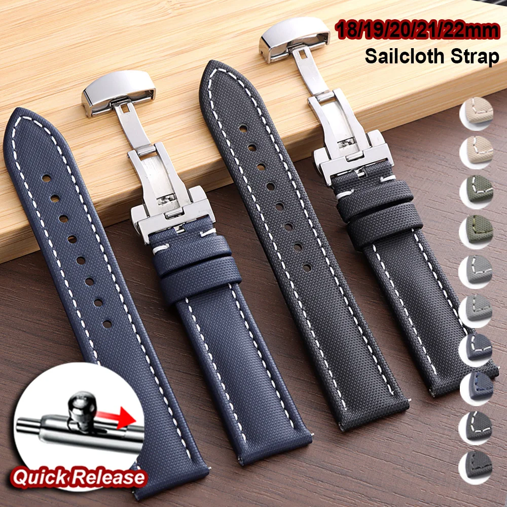 18mm 19mm 20mm 21mm 22mm Premium Sailcloth Watch Strap Men Women Quick Release Bracelet Butterfly Buckle Nylon Watch Band
18mm 19mm 20mm 21mm 22mm Premium Sailcloth Watch Strap Men Women Quick Release Bracelet Butterfly Buckle Nylon Watch Band