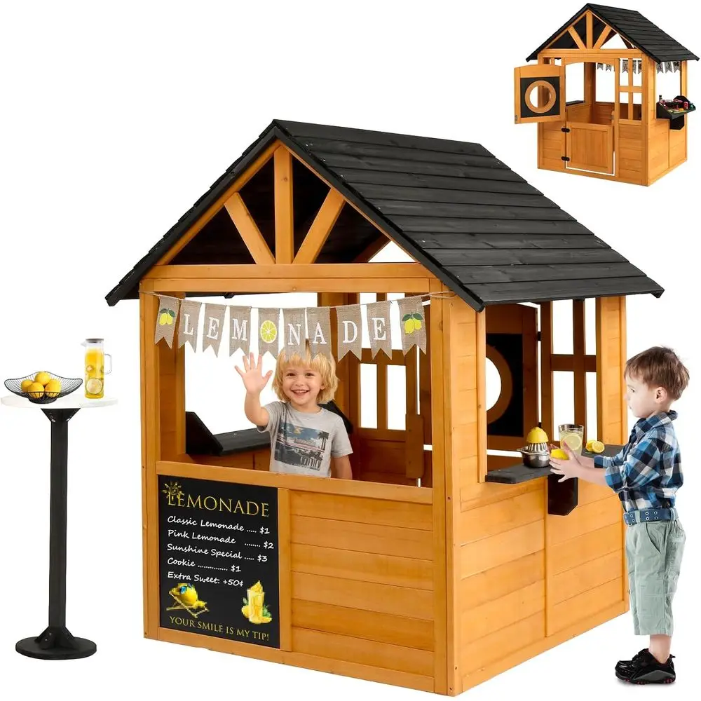 MOR Kids Wooden Lemonade Stand Outdoor Playhouse or Ages 3-8, Pretend Play BBQ with 50 Accories, Lemon Sign Banner & Split Door
MOR Kids Wooden Lemonade Stand Outdoor Playhouse or Ages 3-8, Pretend Play BBQ with 50 Accories, Lemon Sign Banner & Split Door