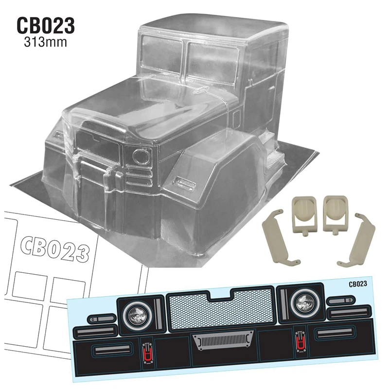 1/10 Crawler Body Off-Road Car Shell 313mm Wheelbase Semi Truck W/ Rear View Mirror / Light Cup For TRX4 AXIAL SCX10II
1/10 Crawler Body Off-Road Car Shell 313mm Wheelbase Semi Truck W/ Rear View Mirror / Light Cup For TRX4 AXIAL SCX10II