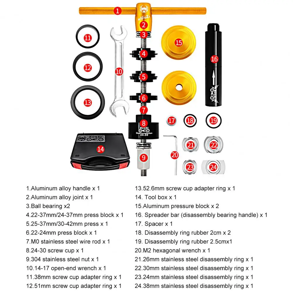 1 Set Quality Headset Press-in Tool High Hardness Anti-corrosion Bottom Bracket Installer High Strength Bottom Bracket Tool
1 Set Quality Headset Press-in Tool High Hardness Anti-corrosion Bottom Bracket Installer High Strength Bottom Bracket Tool