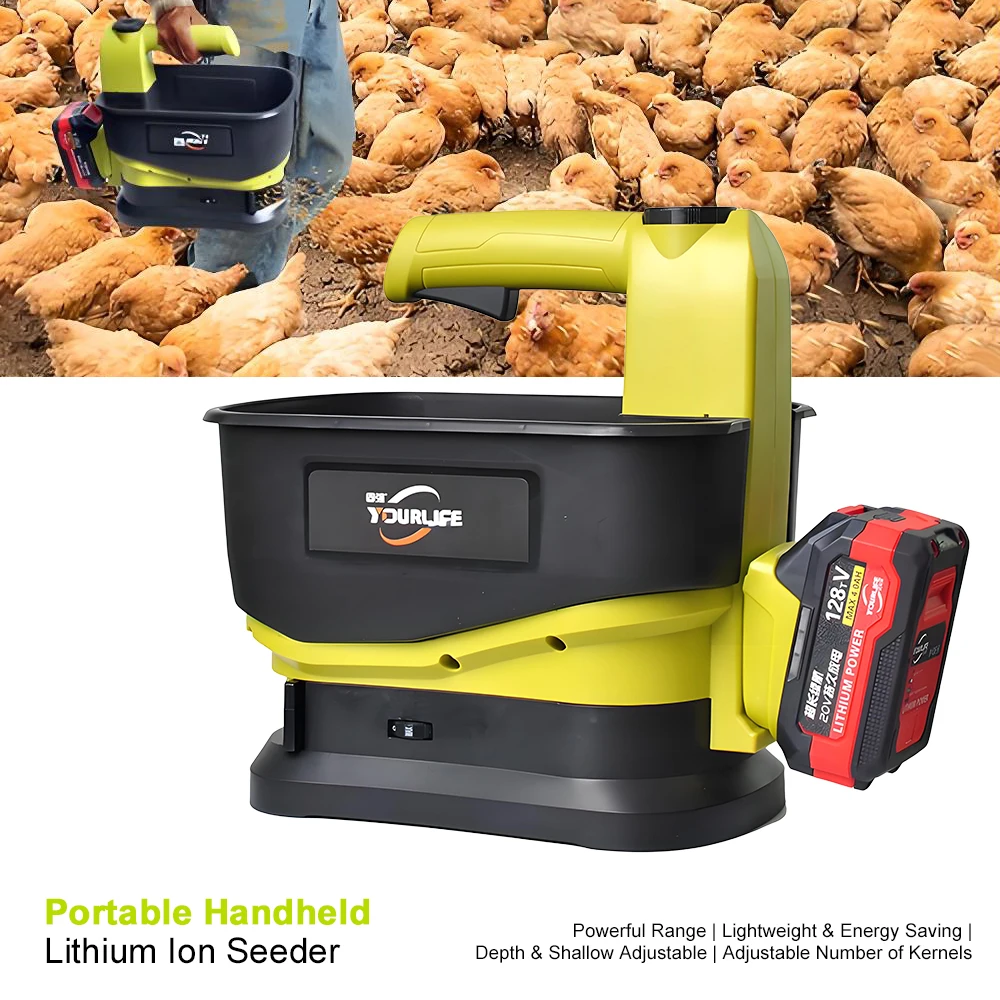 Ручной электрический разбрасыватель удобрений, 5,5 л, сеялка для газона, инструмент для посева, портативная сеялка, автоматический разбрасыватель удобрений
Ручной электрический разбрасыватель удобрений, 5,5 л, сеялка для газона, инструмент для посева, портативная сеялка, автоматический разбрасыватель удобрений