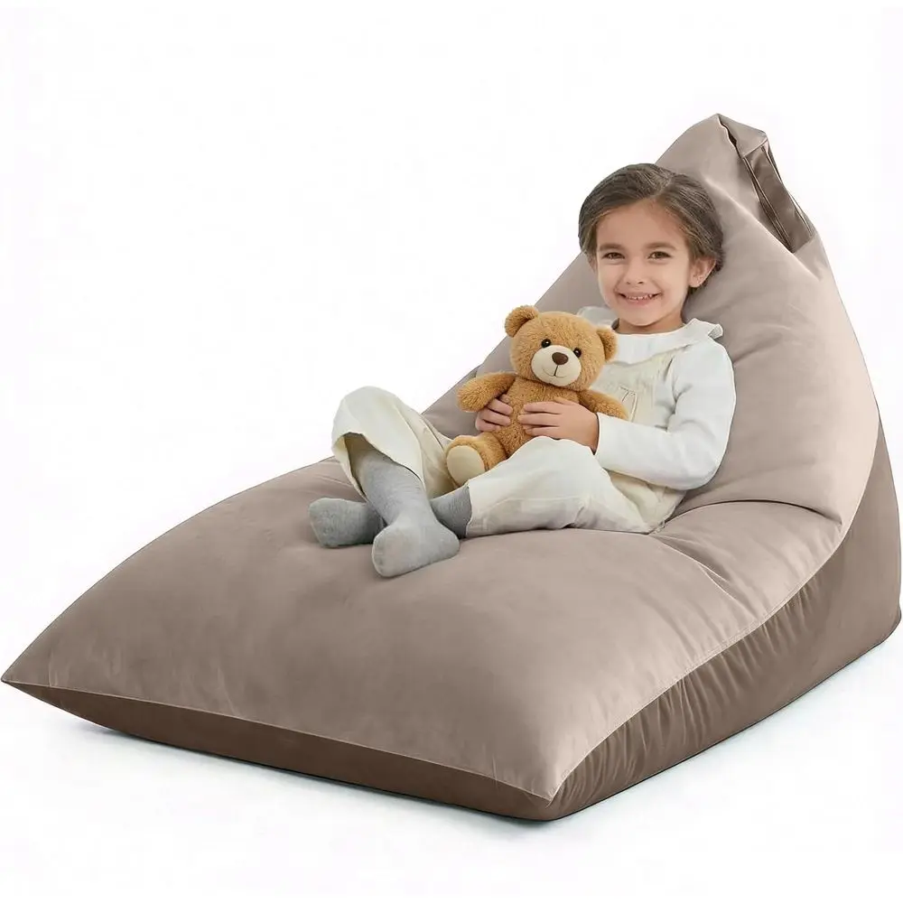 Extra Large Velvet Bean Bag Chair for Kids, Washable Cover, Ultra Soft Triangular Sofa - Brown
Extra Large Velvet Bean Bag Chair for Kids, Washable Cover, Ultra Soft Triangular Sofa - Brown