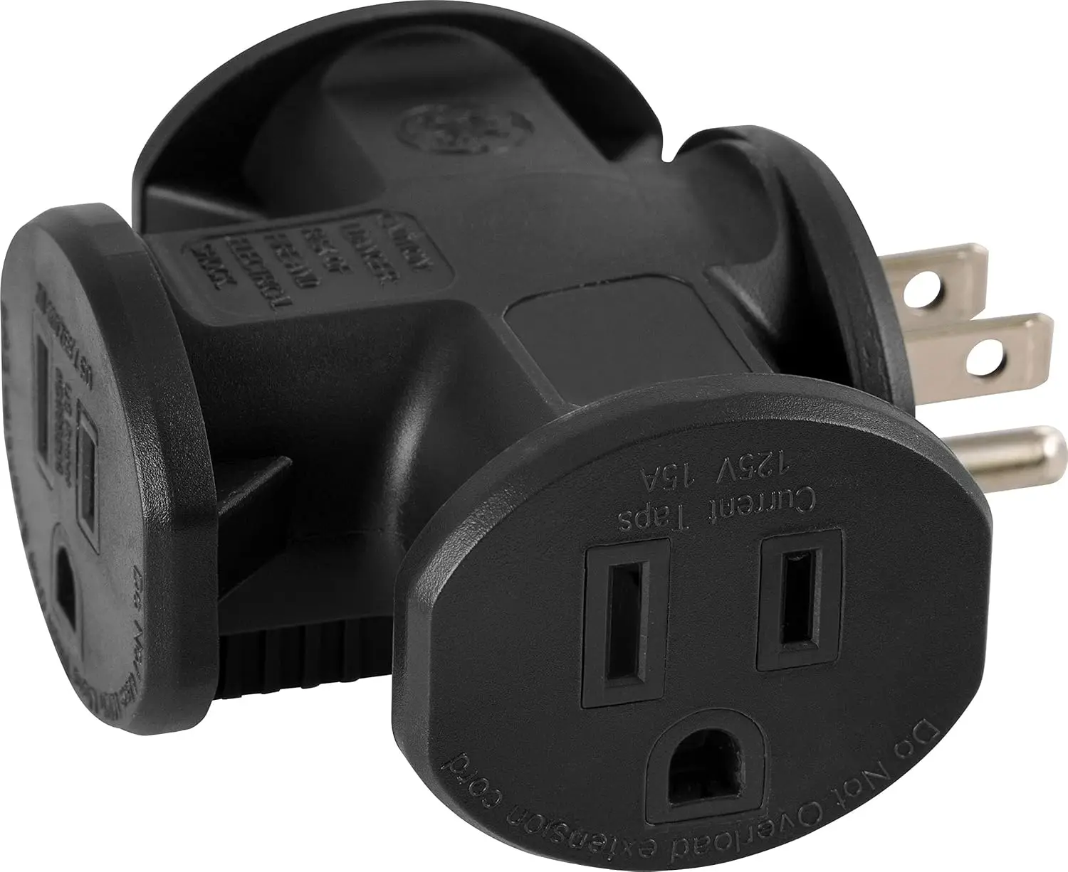3-Outlet Grounded T-Shaped Tap Adapter, Heavy Duty, Black, 50872
3-Outlet Grounded T-Shaped Tap Adapter, Heavy Duty, Black, 50872