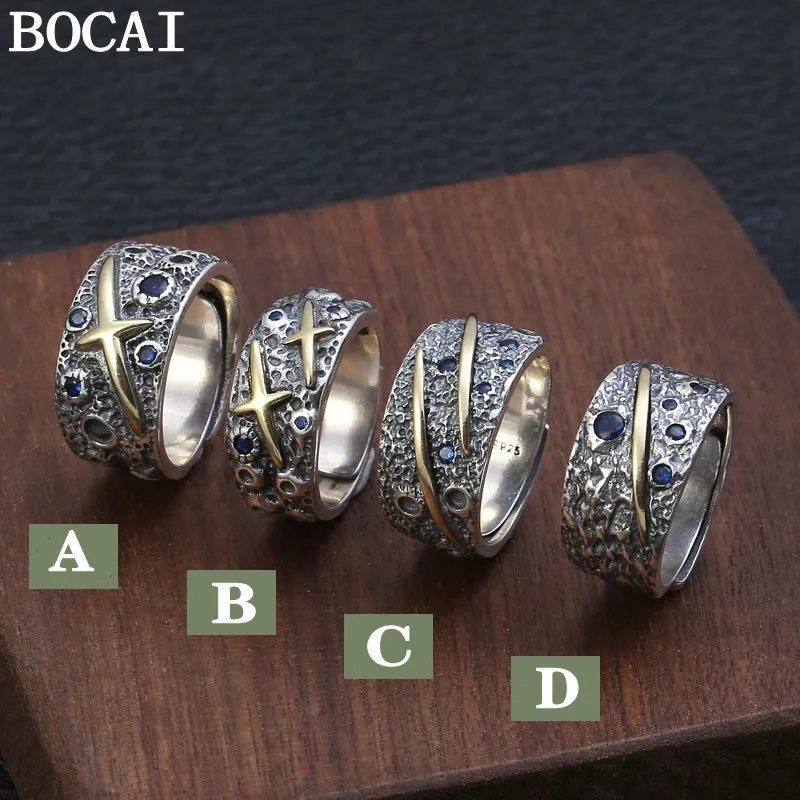 BOCAI New Trendy Real S925 Silver Jewelry Retro Personality Inlaid With Zircon Fashionable Open Style Men's Ring
BOCAI New Trendy Real S925 Silver Jewelry Retro Personality Inlaid With Zircon Fashionable Open Style Men's Ring