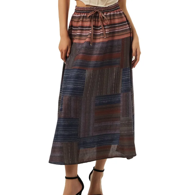WPNAKS Women Vintage Long Skirts Summer Clothes Stripes Print Bohemian High Waist Skirt Streetwear
WPNAKS Women Vintage Long Skirts Summer Clothes Stripes Print Bohemian High Waist Skirt Streetwear