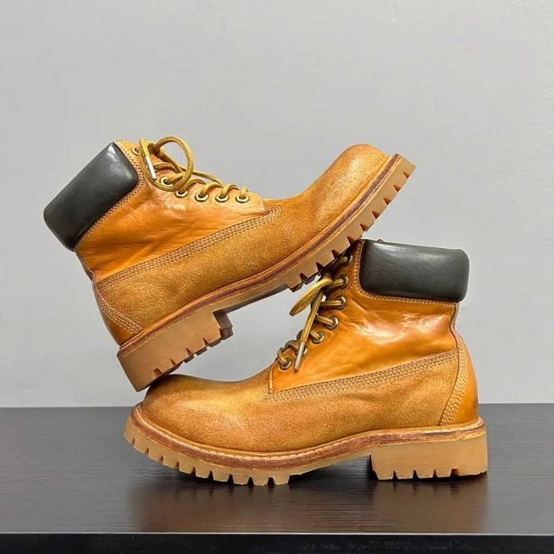 Высококачественные уличные повседневные дышащие мотоциклетные ботинки «Челси» из натуральной кожи на толстой подошве, мужская обувь с высоким берцем
Высококачественные уличные повседневные дышащие мотоциклетные ботинки «Челси» из натуральной кожи на толстой подошве, мужская обувь с высоким берцем