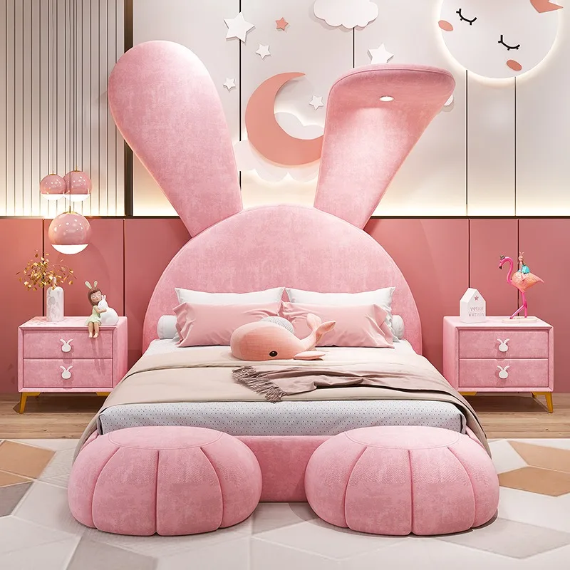 Children's bed girl princess bed pink cartoon Internet celebrity rabbit bed light luxury modern simple bedroom fabric solid wood
Children's bed girl princess bed pink cartoon Internet celebrity rabbit bed light luxury modern simple bedroom fabric solid wood