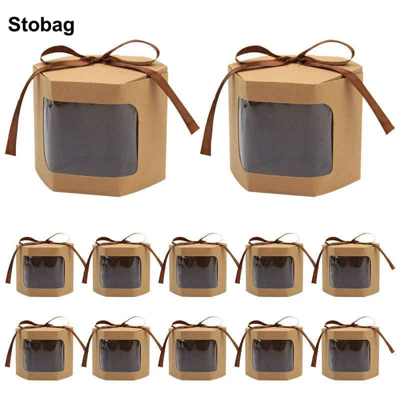 StoBag 50pcs Wholesale White Kraft Paper Gift Box with Window Ribbon Packaging for Chocolate Cake Candy Storage Baking Party
StoBag 50pcs Wholesale White Kraft Paper Gift Box with Window Ribbon Packaging for Chocolate Cake Candy Storage Baking Party