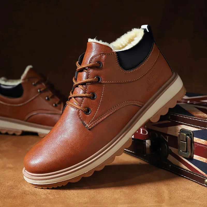 Men's Causal Shoes Plush Warm Winter Leather Boots Fashion British High-top Cotton Footwear Men Snow Boots Platform Work Booties
Men's Causal Shoes Plush Warm Winter Leather Boots Fashion British High-top Cotton Footwear Men Snow Boots Platform Work Booties