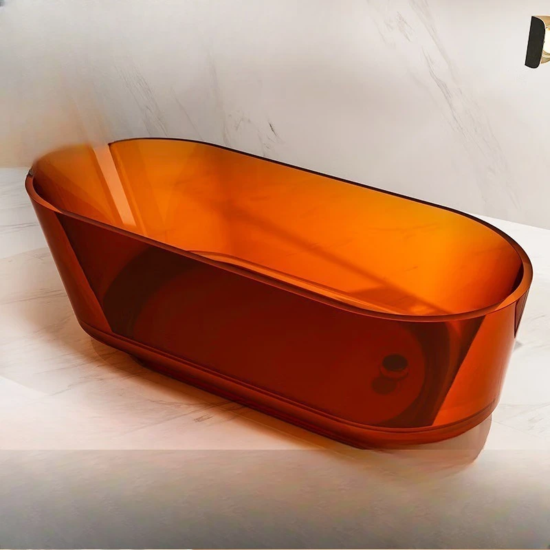 Transparent resin bathtub home freestanding light luxury oval color Internet celebrity bath
Transparent resin bathtub home freestanding light luxury oval color Internet celebrity bath